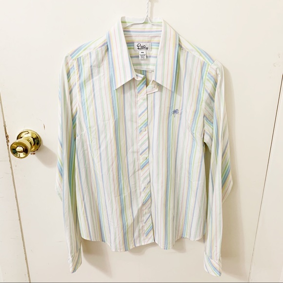 Lilly Pulitzer Tops - Lilly Pulitzer pastel stripe button down shirt top Medium